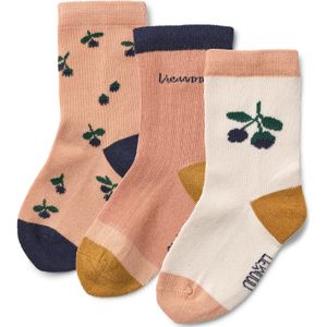 Liewood - Silas - Huissokken - Lichtbeige - Navy - Pueblo - Poederroze - 3 Pack