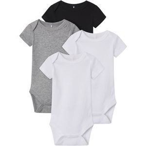 TWO SOON Rompertje/body  grijs gemêleerd / zwart / wit