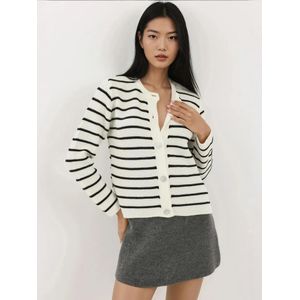 Hiccup Gebreid vest  zwart / wit