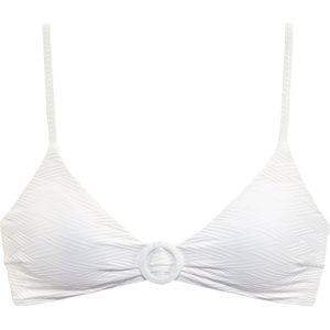 Look - Triangelbikini - Wit - Structuurpatroon - Met Sluiting Achter