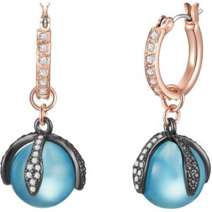 Lulu & Jane Oorbellen  saffier / rose-goud / zwart