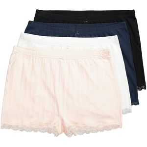 Ulla Popken Broekje  lichtbeige / donkerblauw / zwart / wit