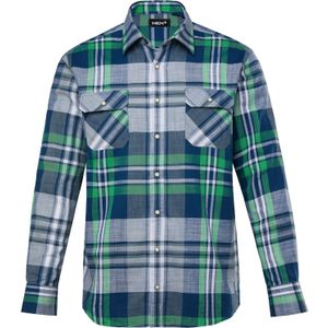 Men Plus - Overhemd - Navy - Geruit - Lange Mouw