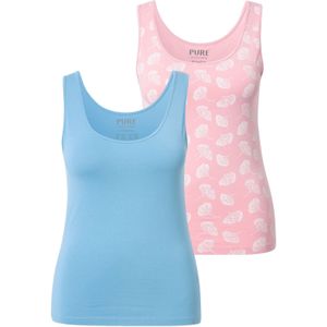 Ulla Popken Onderhemd  azuur / rosa / offwhite