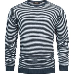 INDICODE JEANS Trui 'Manfred'  donkerblauw / wit