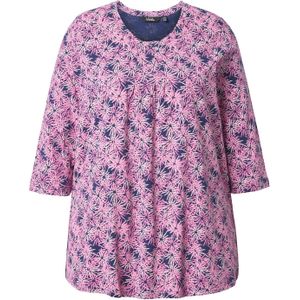 Ulla Popken Shirt  blauw / rosa / lichtroze