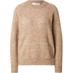 SELECTED Trui 'SLFLULU'  bruin gemêleerd