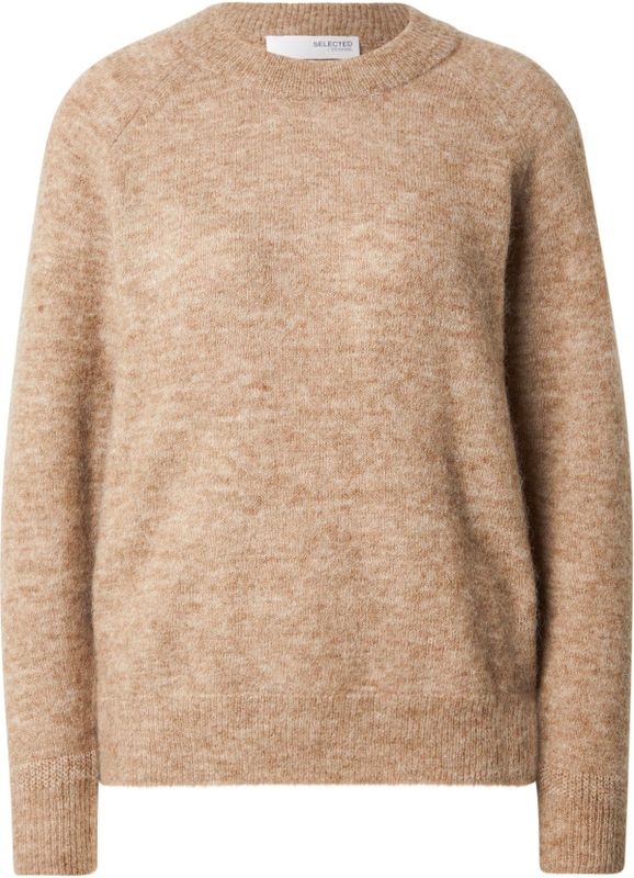 SELECTED Trui 'SLFLULU'  bruin gemêleerd