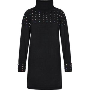 faina Gebreide jurk  blauw / rood / zwart / zilver