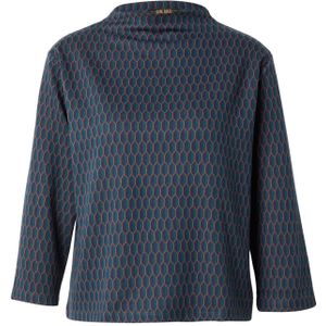 King Louie Shirt 'Guenda'  nachtblauw / smaragd / oranje