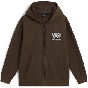VANS - Sweatvest - Donkerbruin - Met Capuchon - Lange Mouw