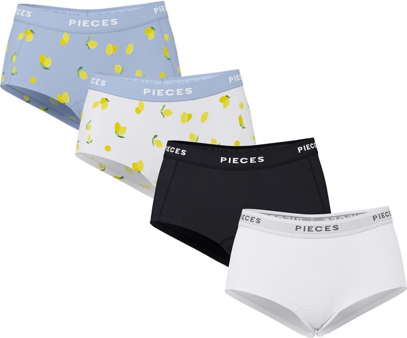 PIECES Broekje  blauw / geel / wit