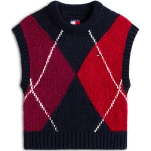 Tommy Jeans Trui  marine / cranberry / knalrood / wit gemêleerd