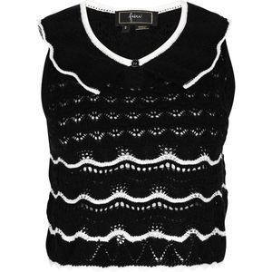 faina Gebreide top 'Fashion Look'  zwart / wit