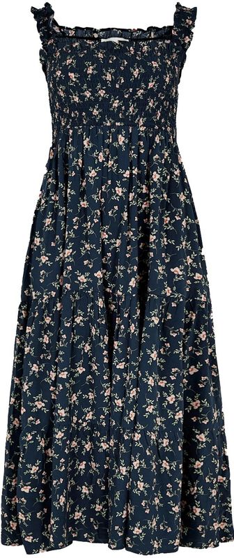 Apricot - Jurk - Navy - Bloemenprint - 3/4 Lengte - Mouwloos