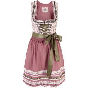 MARJO Dirndl 'Natalia'  beige / kaki / rosé / oudroze