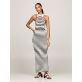 Tommy Hilfiger - Gebreide Jurk - Streepmotief - Maxi-jurk - Katoenmix