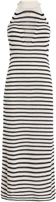 Tommy Hilfiger - Gebreide Jurk - Streepmotief - Maxi-jurk - Katoenmix