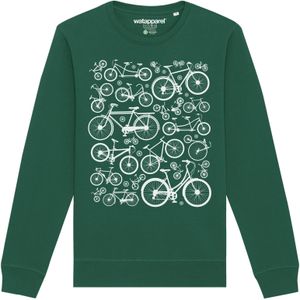 Watapparel Sweatshirt ' Fahrräder '  donkergroen / wit gemêleerd