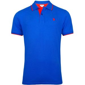 U.S. POLO ASSN. Shirt  royal blue/koningsblauw / neonoranje