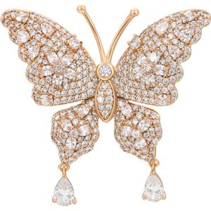 faina Broche  goud / transparant