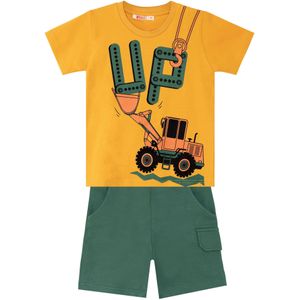 Denokids Trainingspak 'Digger Up'  geel