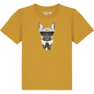 watabout.kids Shirt 'Ein fescher Hund'  oker / zwart / wit