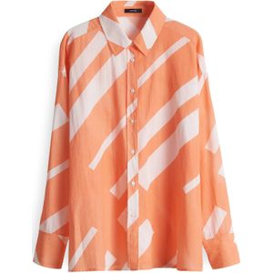 OPUS Blouse 'Fenlo'  lichtoranje / wit