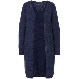 Janet & Joyce Gebreid vest  donkerblauw