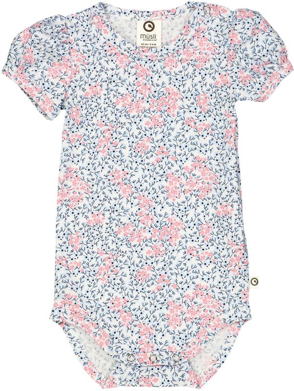 Müsli Romper s/s - Petit Puff - Conditioner Cream/Bubblegum - Müsli - 68 - Romper S/S