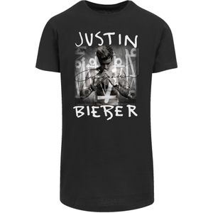 F4NT4STIC Shirt 'Justin Bieber'  zwart / wit
