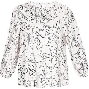 faina Blouse 'Fashion Look'  zwart / wit