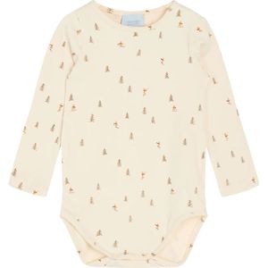 NOA NOA miniature Rompertje/body 'Alfie'  beige / olijfgroen / bloedrood / offwhite