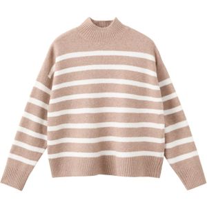 MANGO Trui 'MINERVA'  lichtbruin / wit