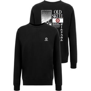 Oldskull Sweatshirt 'Asian Lotus Surf Logo Graphic'  zwart / wit