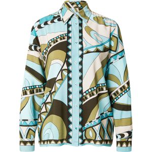 Emily Van Den Bergh Blouse  lichtblauw / olijfgroen / donkergroen / wit