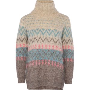 Jalene Trui  blauw / bruin / cappuccino / pink