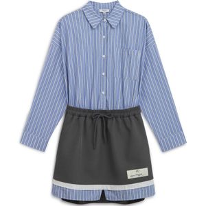 Twist Blousejurk  lichtblauw / grafiet / wit