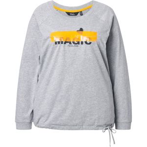 Ulla Popken Shirt  grijs gemêleerd / oranje / zwart / wit