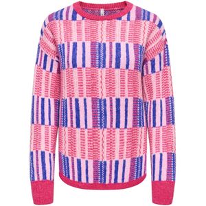 ONLY Trui 'ONLIRIS'  royal blue/koningsblauw / rosa / lichtroze