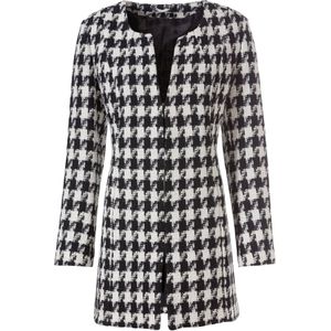 Zwart-Ecru Pepita - Blazer - 70% Polyester, 30% Katoen - Lange Mouwen