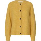 SELECTED Gebreid vest 'LULU'  geel