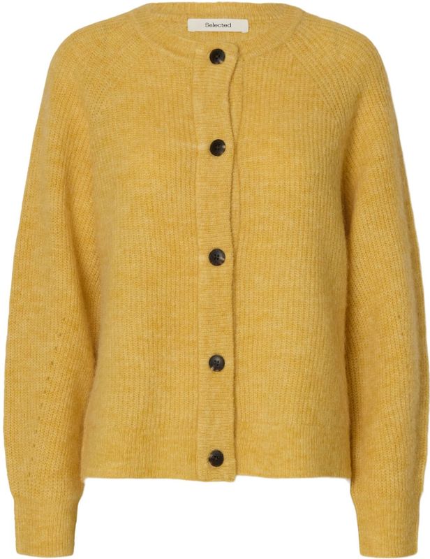 SELECTED Gebreid vest 'LULU'  geel