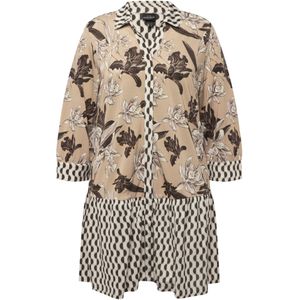 Ulla Popken Tuniek  beige / zwart / wolwit