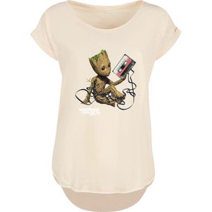 F4NT4STIC Shirt 'Marvel Guardians Of The Galaxy Vol2 Groot Tape'  beige / lichtbeige