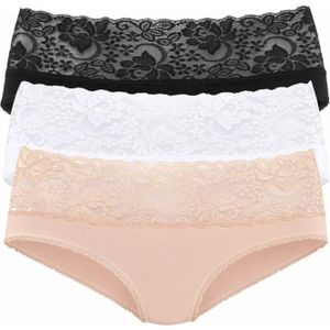 Vivance Slip - Katoen - Beige/Wit/Zwart - 3 Stuks