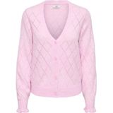 JDY - Vest - Gebreid - V-Hals - Lange Mouwen - Knoopsluiting - Ruches