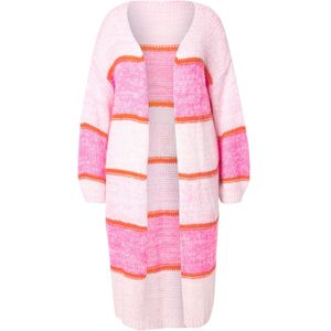 Angel of Style Gebreid vest  oranje / lichtroze / offwhite