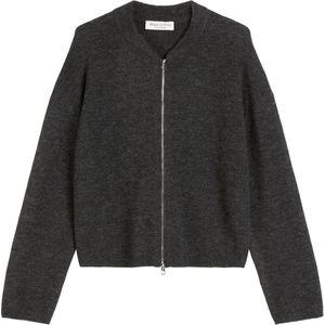 Marc O'Polo - Gebreid Vest - Donkergrijs - V-hals - Lange Mouw