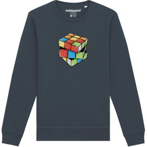 Watapparel Sweatshirt ' Pixel Zauberwürfel '  antraciet / gemengde kleuren